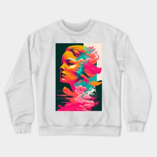 Abstract woman in pop-art style portait Crewneck Sweatshirt